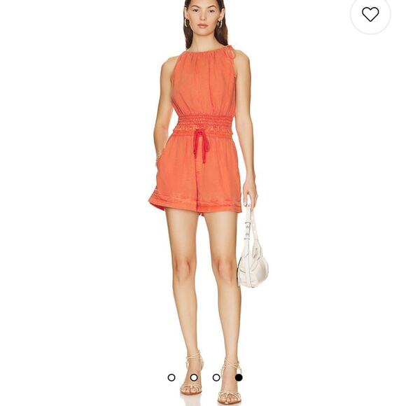 Bella Dahl Seamed Hem Shorts Mandarin Orange B3478-654-303 Small S NEW - Picture 4 of 7